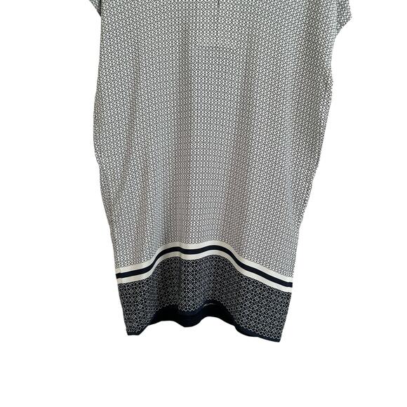 NEW Vince Silk Pockets Geo Trapunto Cap Sleeve Shift Tunic Dress Size Medium - Picture 6 of 10